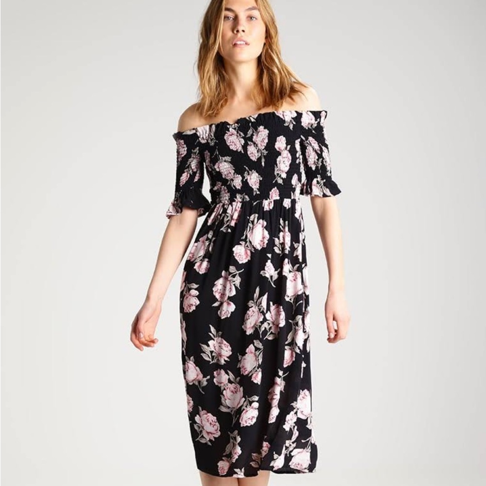 Topshop black floral dress